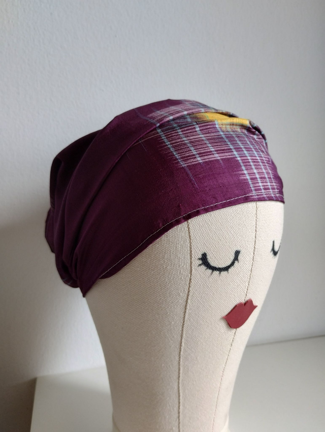 Japanese Kimono Silk Headband, Violet Color, Geometric Pattern headband, Hair accessary, Gift for her, Hair band