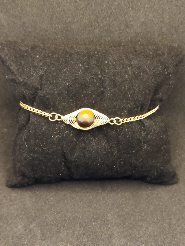 Bracelet réglable en œil de tigre