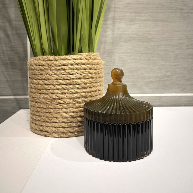 Boîte chapiteau tons noir, caramel et chocolat 