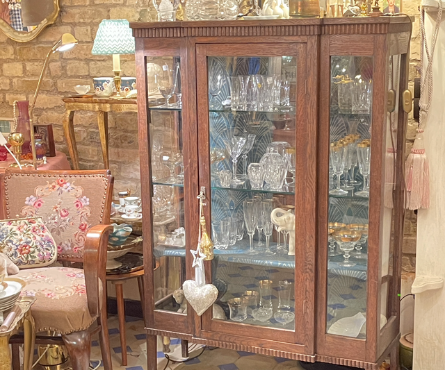  Vitrine  Schrank Art Déco Eiche