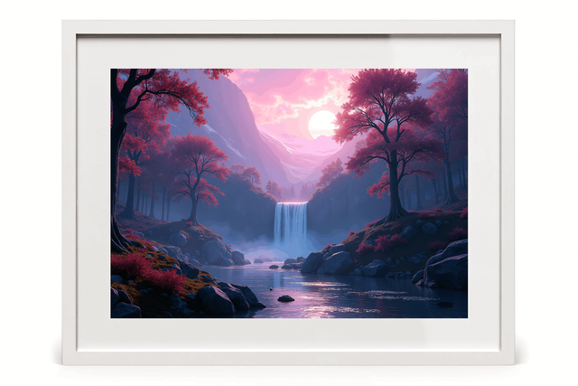 Photo encadrée Rivière Japonaise & Cascade – Tirage d’art qualité musée, décoration zen inspirée du Japon