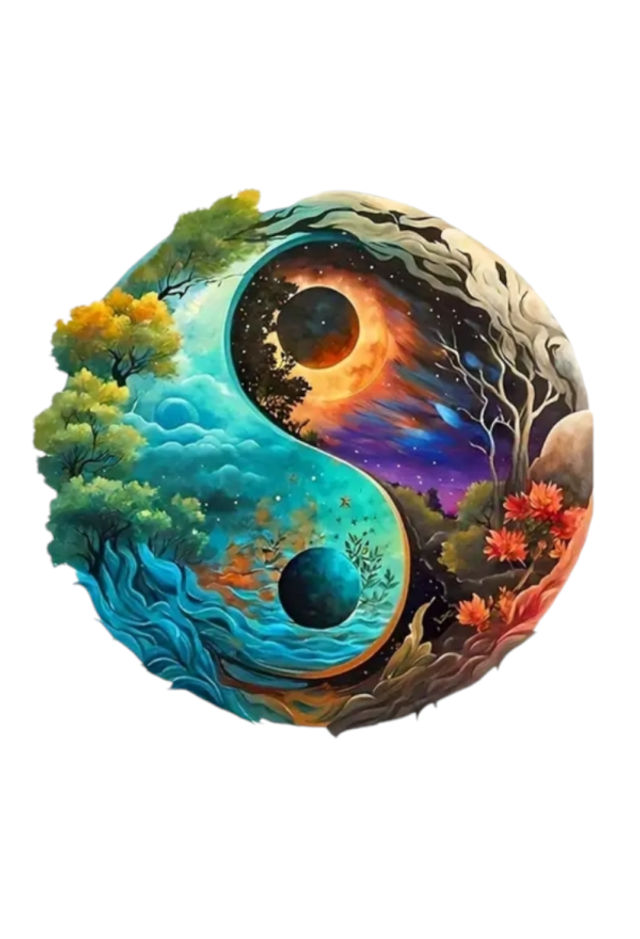 Wooden Puzzle yin yang earth