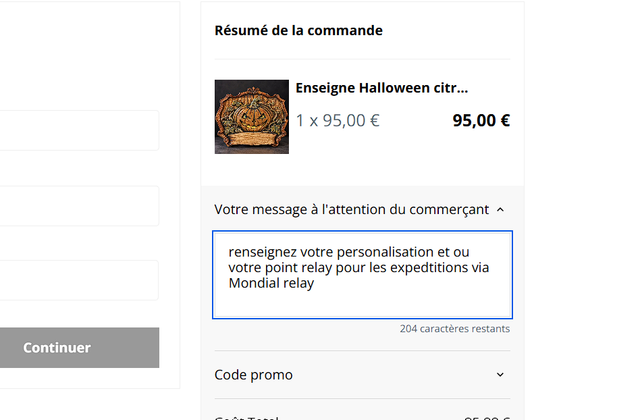 Enseigne Halloween citrouille en bois
