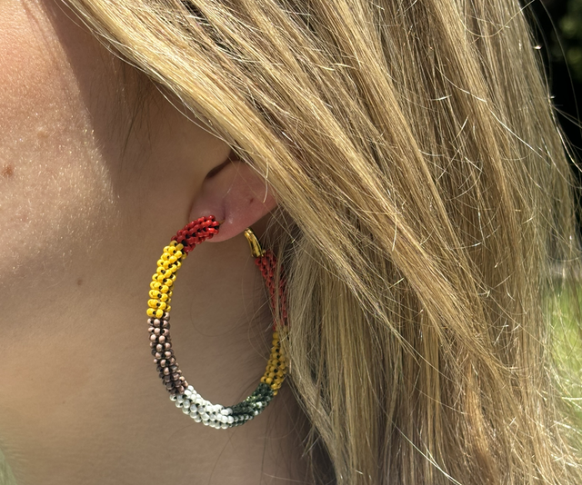 Argollas zulu mostacillas amarillo