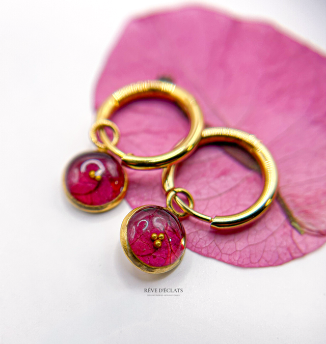 Boucles d'oreilles - Fleurs de bougainvillier