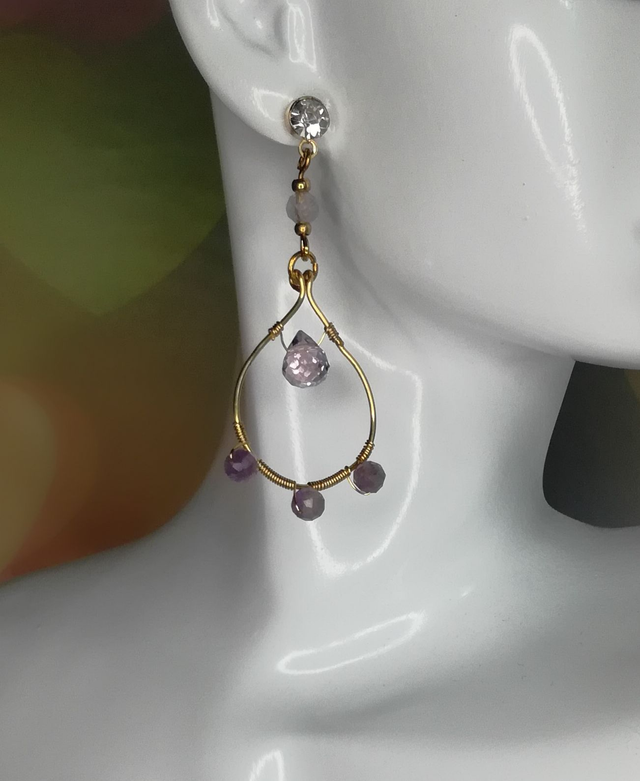 Clous d'oreille améthyste