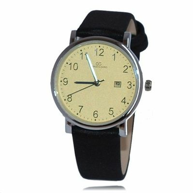 Montre femme tendance bracelet cuir maque Giorgio &amp; Dario bracelet noir date