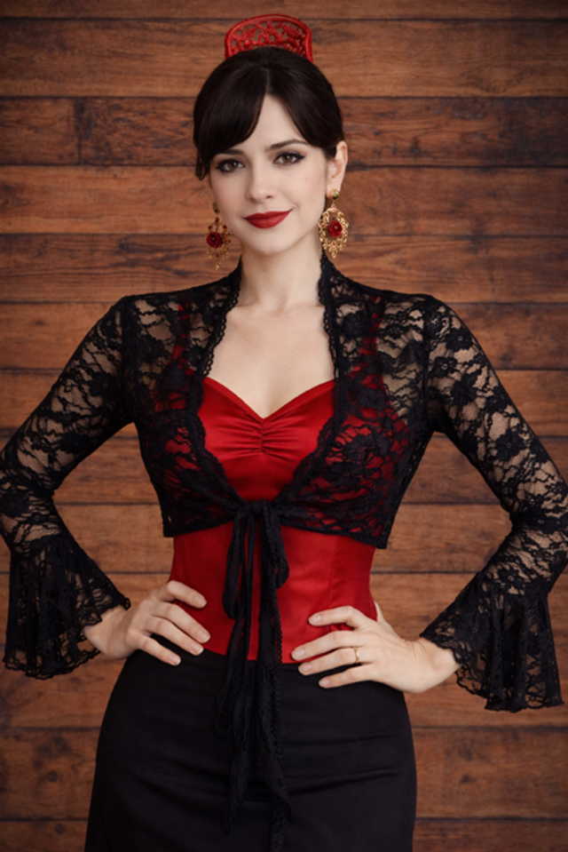 533 Taille unique Bolero dentelle stretch 
