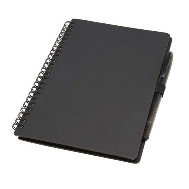 Slate reusable soft cover notebook and pen set (black ink)