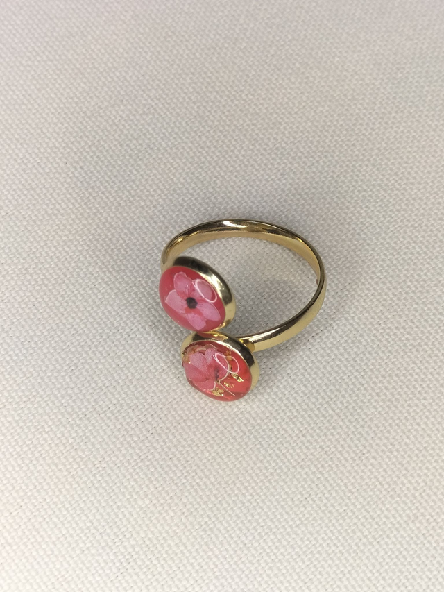 Bague rouge rose