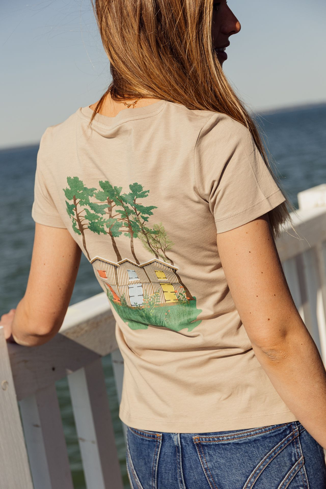 CABANES - T-SHIRT COL ROND BEIGE