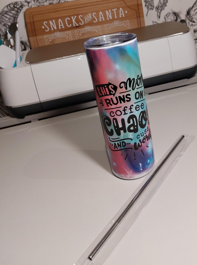 20oz Netal Tumbler Coffee Chaos And Cuss Words