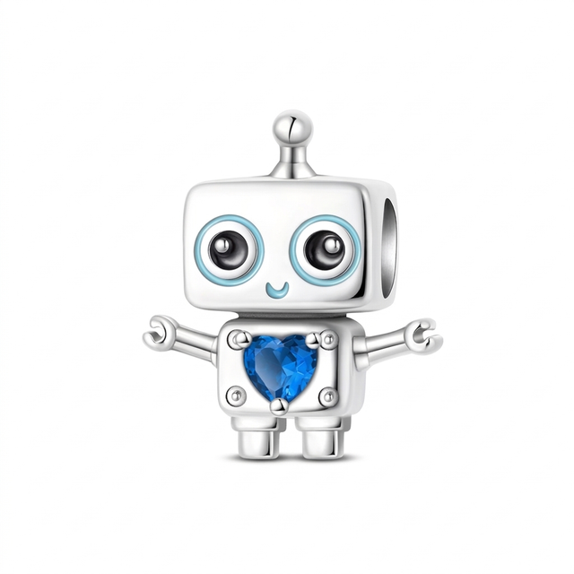 Berloque "Robô Tech-Love" – Tecnologia com Coração