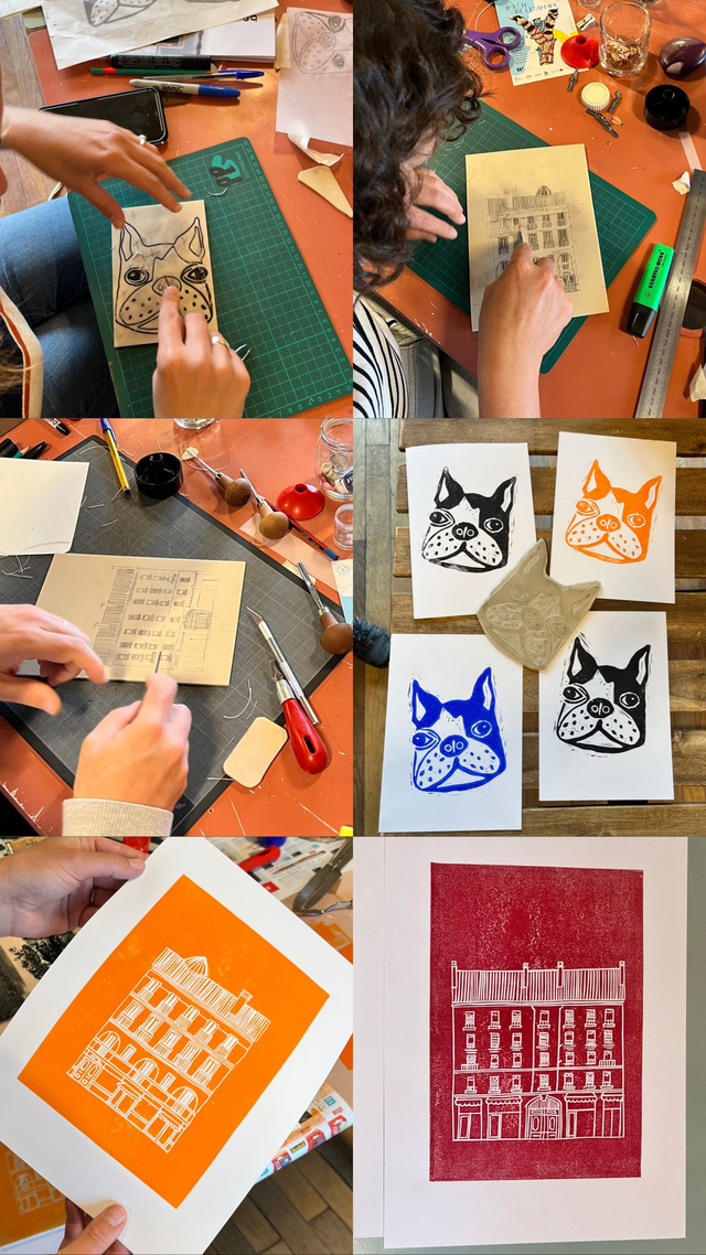 Carte cadeau pour un Atelier d'Initiation Linogravure à Lyon avec Maslau en 2026