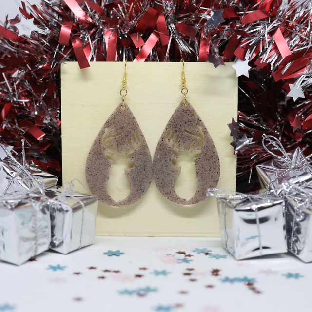 Boucles d&#039;oreilles goutte Cerf