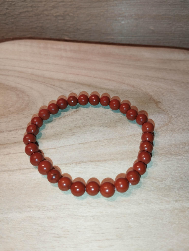 Jaspe rouge, bracelet 6 mm