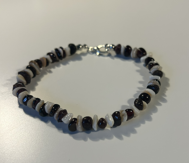Garnet &amp; Shell Crystal Bracelet