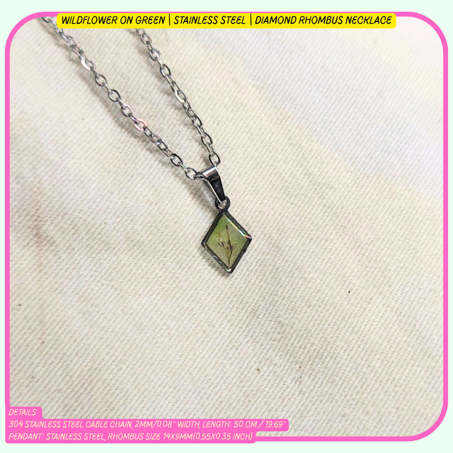 "Diamond" Rhombus Pendant | Necklaces | Real Flowers