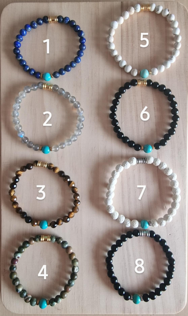 Bracelet basic Lapis Lazuli -Magnésite turquoise 