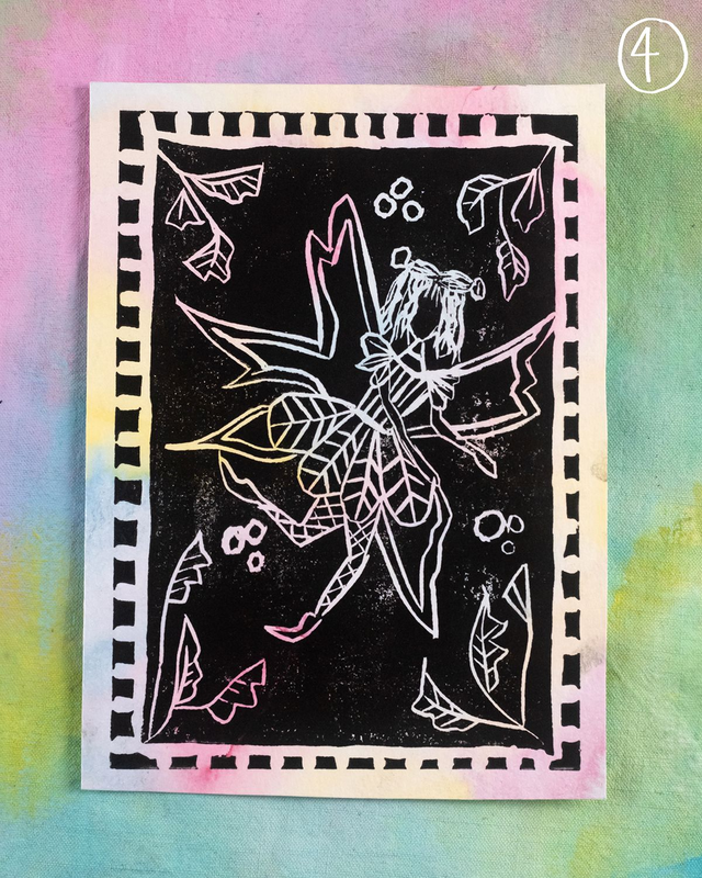 Linogravure "Little Fairy"