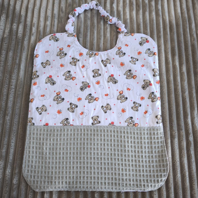 Grand bavoir réversible ourson 