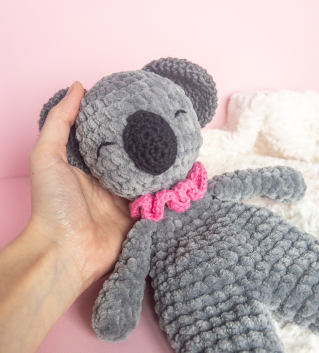 Doudou snuggler koala - collerette rose