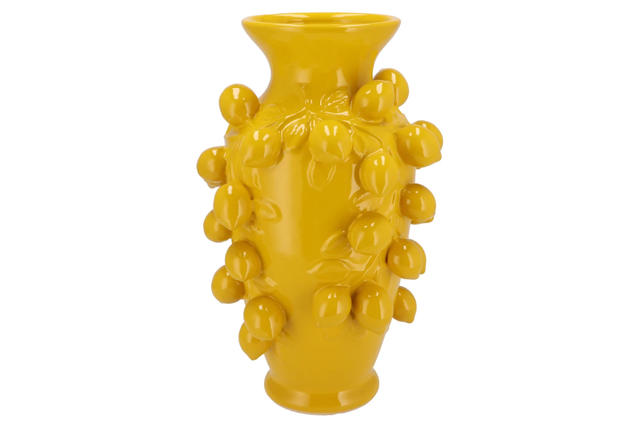 Fruit lemon yellow vase 
