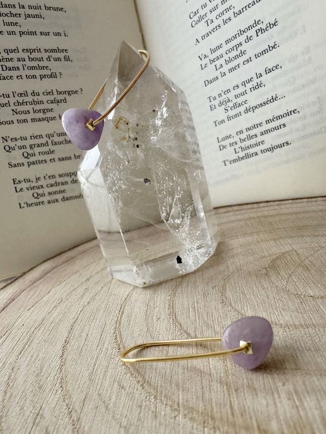 Boucles d'oreilles Douceur Pastel - Améthyste