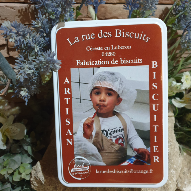 Boîte métallique 300gr de biscuits assortis 