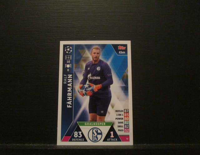 Ralf Fahrmann - UEFA Champions League Match Attax 2018/19 Original Trading Card #92