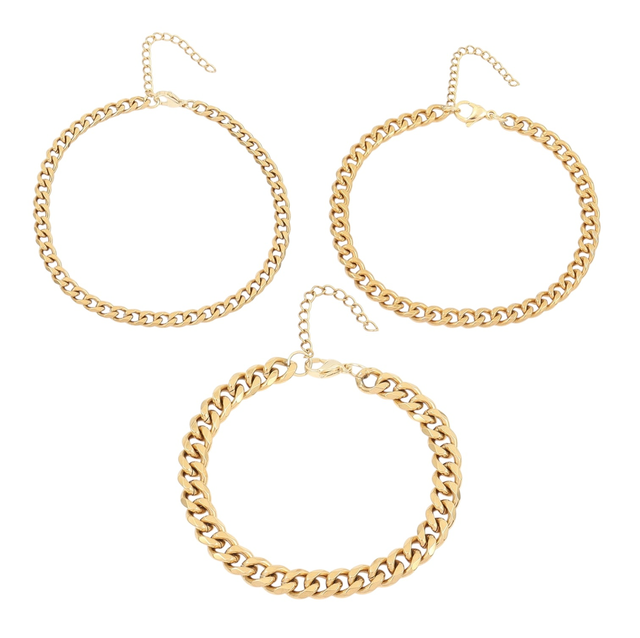 Chaînes De Cheville ISALINA Lot de 3 | Ajustable en acier inoxydable 