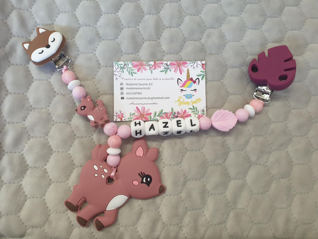 1 Attache Doudou + Jouet Dentition Faon