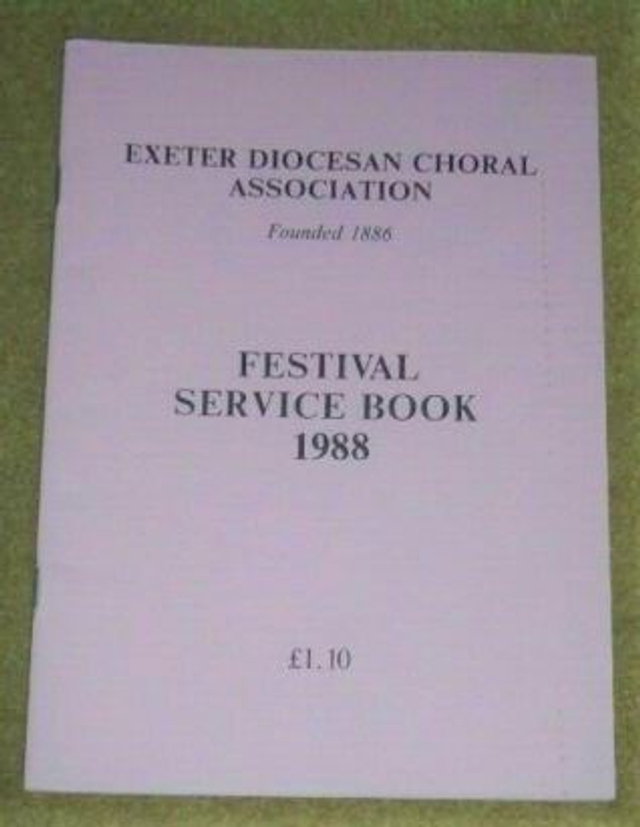 Exeter Diocesan Choral Association Festival Service Book 1988 Devon