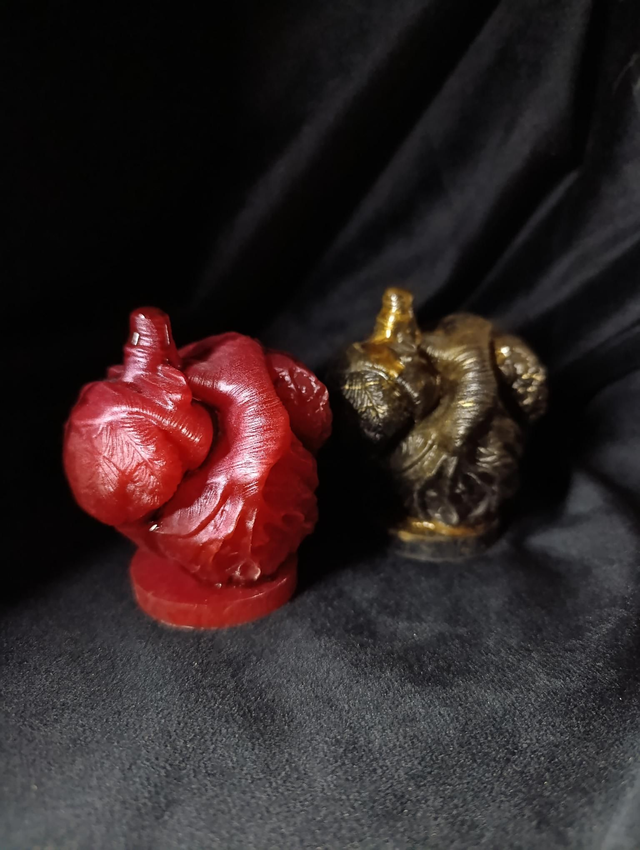 Les écorchés - Coeurs organiques en résine 