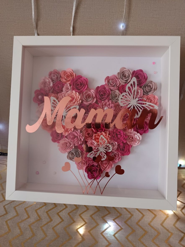 Cadre fleuri cœur personnalisé – Décoration murale pleine d’émotion