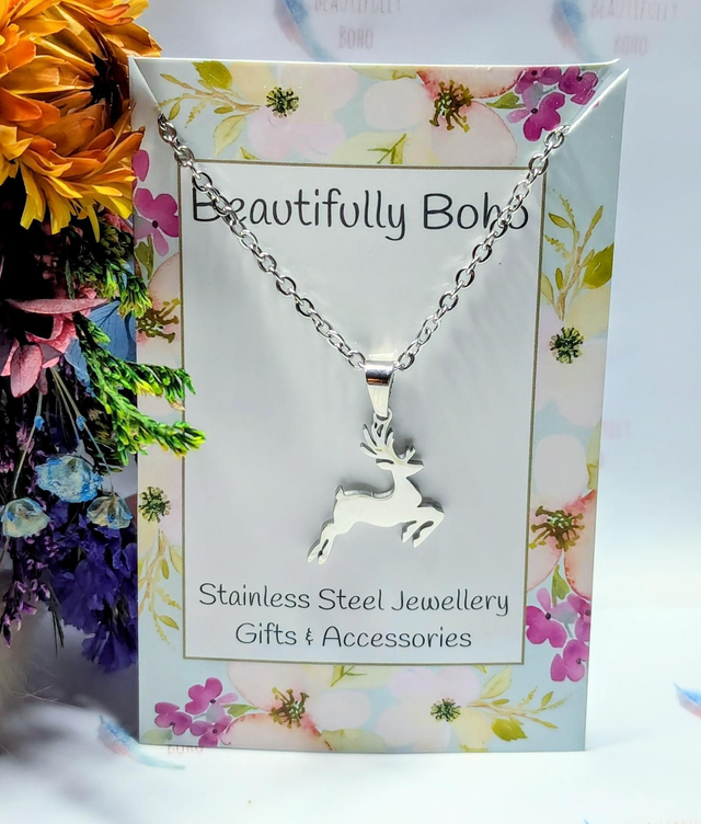 Stainless Steel Deer Stud Earrings