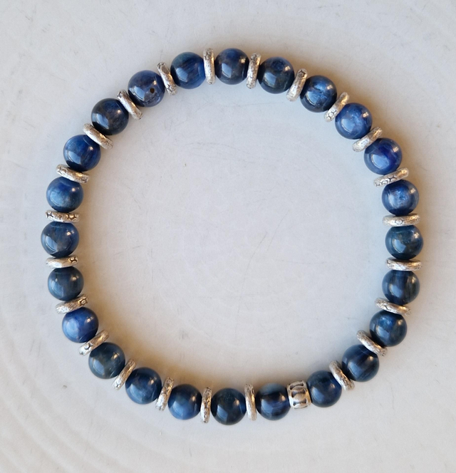 Bracelet KYANITE + argent 6mm