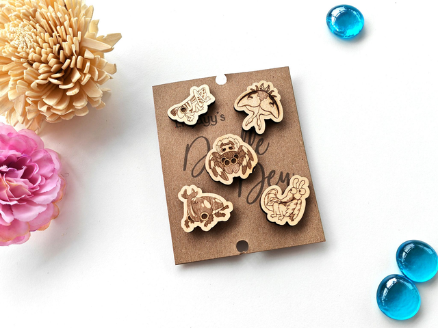Mini Bug Wood Pin Set
