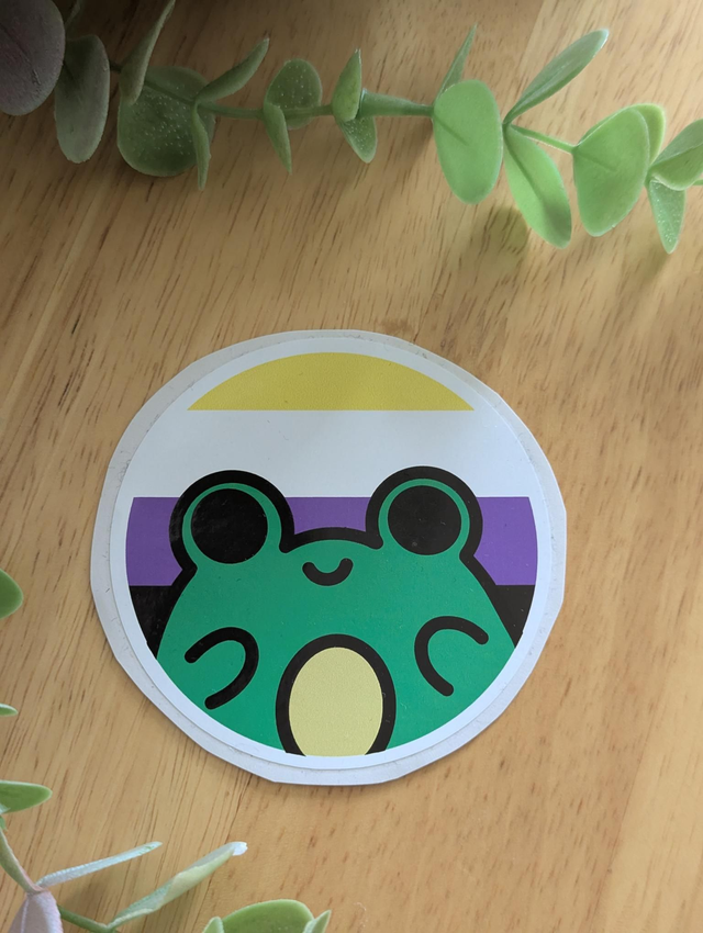 Non binary pride frog sticker 