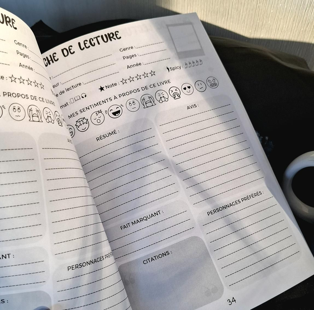 Carnet de lecture à compléter