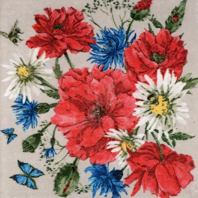 Handmade Dekofliesen Blumen Kornfeld