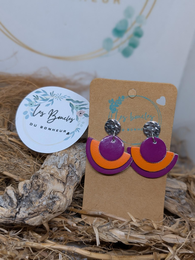 Boucles d&#039;oreilles Donatelle violet orange do203