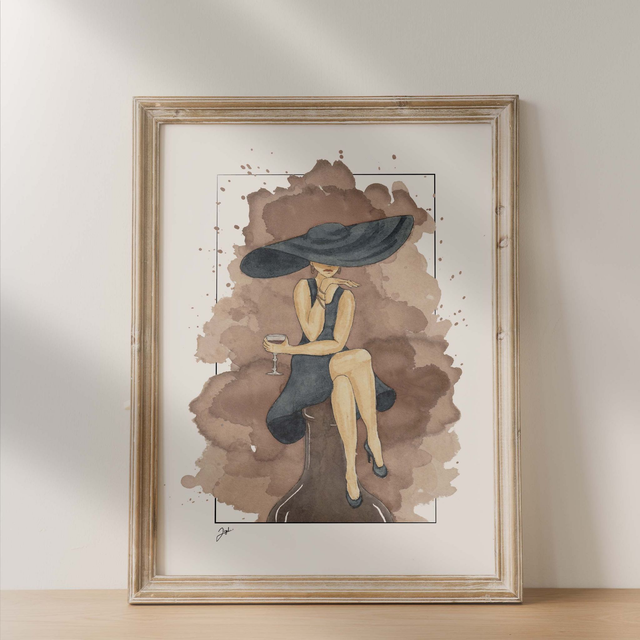 Affiche 30x40 - Vin Nature - The Great Hat on the Bottle