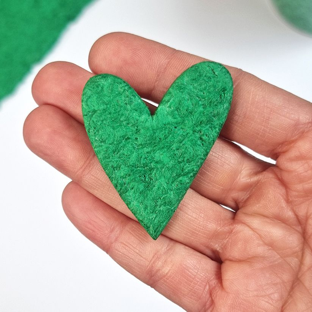 Broche Coeur Recyc'love - Vert Camille