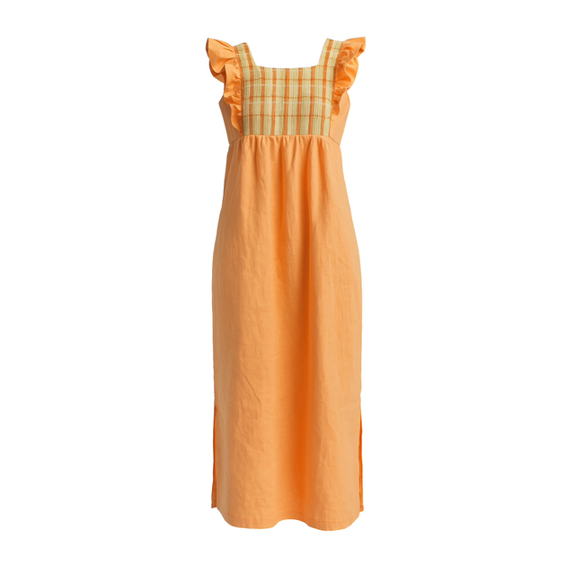 2.9 Vestido lino naranja 