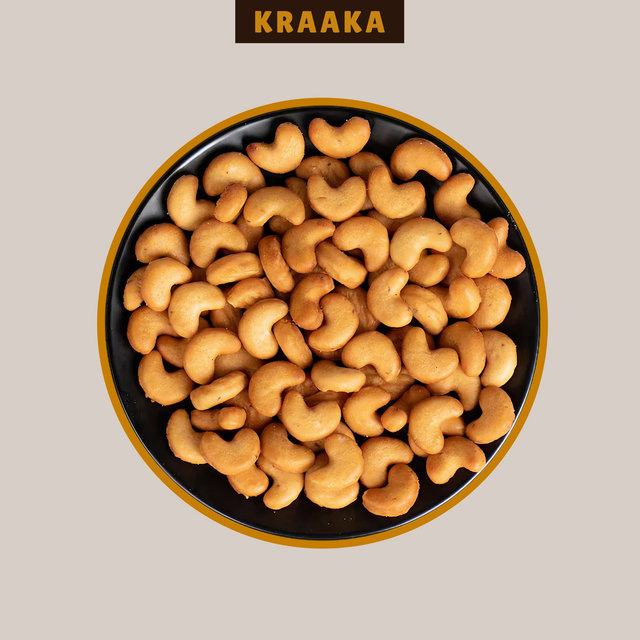 Cashew Crunchers (Salted) - Cashew Shaped Crunchy Biscuits (150g)