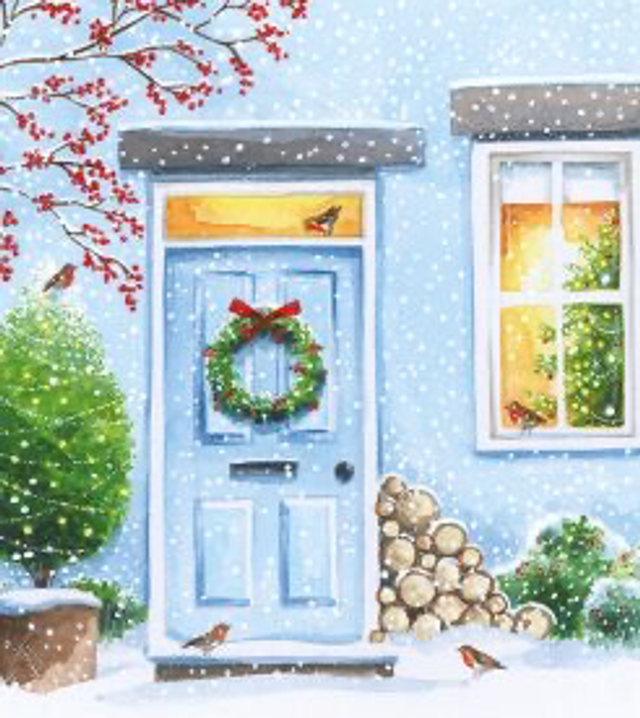 XCB08 Pack of 8 Charity Cards  - Christmas Door