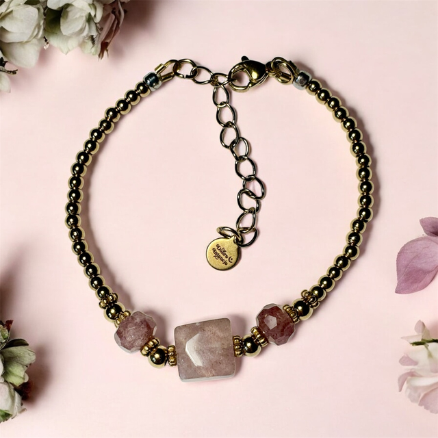 Bransoletka Spark Kwarc Truskawkowy