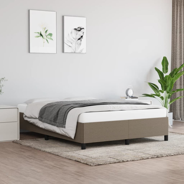 Cadre de lit sans matelas taupe 140x200 cm tissu