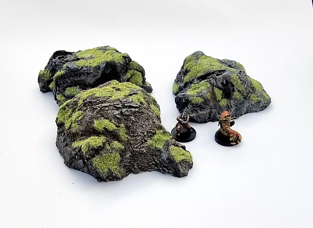 Set of three rocks for table top wargaming